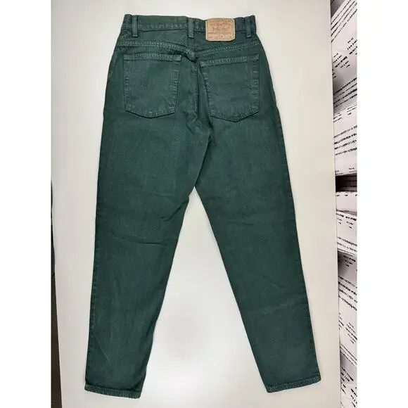 Vintage 1994 Levis 550 Womens 11 Relaxed Fit Tapered Leg Green USA Made Western - Picture 12 of 16
